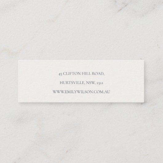 Chique gespikkelde roest witte textuur oorbel houd mini visitekaartje (Achterkant)