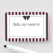 Chique gestreepte gegolfde randen Hello My Name Is