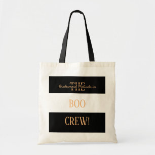 Chique gestreepte gepersonaliseerde Herfst bruidsm Tote Bag
