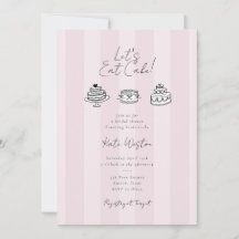 Chique gestreepte 'Let's Eat Cake' Roze Bruidsfees