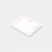 Chique Girly Blush Roze Bow Ribbon Lijst Post-it® Notes (Schuin)
