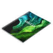 Chique girly faux glitter marmer art monogram notitieboek (Linkerzijde)