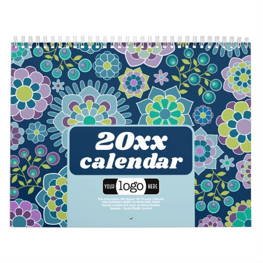 Chique Girly Patterns - Zakelijk Logo cadeau Kalender (Hoes)