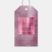 Chique Girly Pink Glam Sparkle Cadeaulabel (Voorkant)