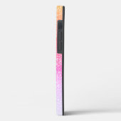 Chique Girly Pink Rainbow Glitter Ombre Monogram Case-Mate iPhone Case (Achterkant / Links)