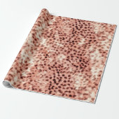 Chique Girly Roos Gouden Luipaard Cadeaupapier (Uitgerold)