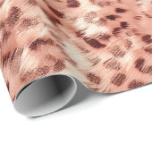 Chique Girly Roos Gouden Luipaard Cadeaupapier (Rol Hoek)