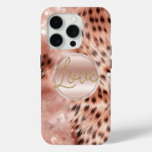 Chique  Girly Roos Gouden Luipaard Case-Mate iPhone Case (Achterkant)