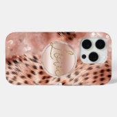 Chique  Girly Roos Gouden Luipaard Case-Mate iPhone Case (Achterkant (horizontaal))