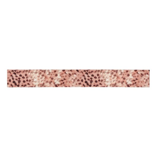 Chique  Girly Roos Gouden Luipaard Grosgrain Lint (Voorkant)