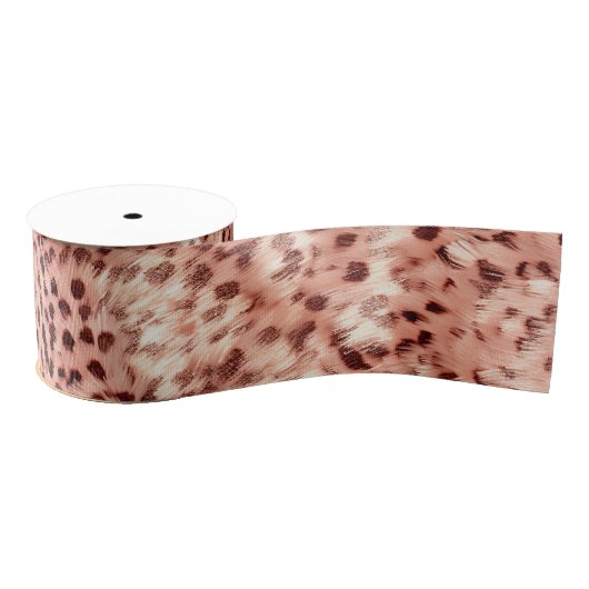 Chique  Girly Roos Gouden Luipaard Grosgrain Lint (Spoel)