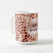 Chique Girly Roos Gouden Luipaard Koffiemok (Voorkant links)