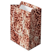 Chique  Girly Roos Gouden Luipaard Medium Cadeauzakje (Achterkant Gekanteld)