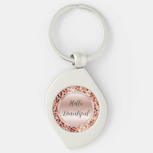 Chique Girly Roos Gouden Luipaard Sleutelhanger