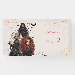 Chique glam gothic enge meisjes verjaardagsfeestje spandoek
