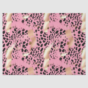 Chique Glam Goud Roze Zwart Leopard Tissuepapier