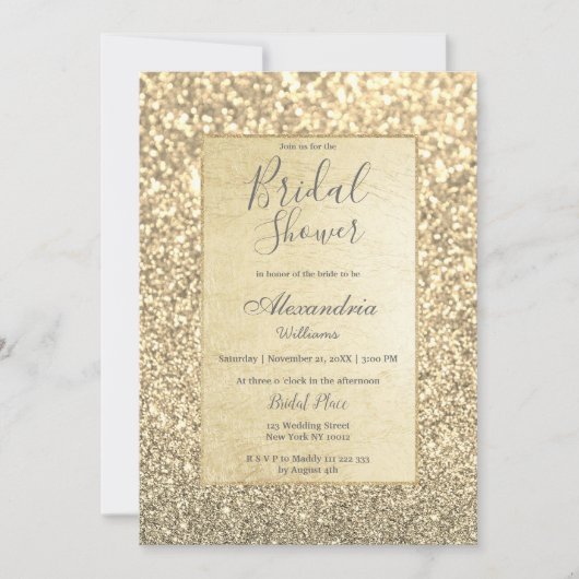 Chique glamoureus trendy gouden glitter Vrijgezell Kaart (Voorkant)