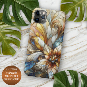 Chique Glas in lood bloemenmozaïek kunstpatroon iPhone 11Pro Max Hoesje