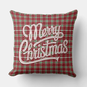 Chique glinsterende geruite Kerst- Kussen