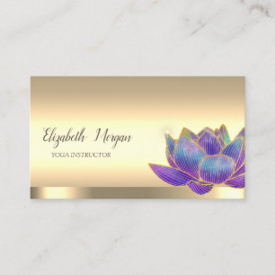Chique Glitter Paarse Lotus Bloem Yoga Instructeur Visitekaartje