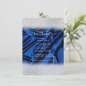 Chique Glitter Royal Blue Save the Date Kaart (Staand voorkant)
