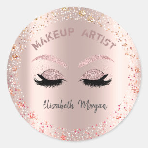 Chique Glitter Valse Wimpers,Confetti,Make-up Ronde Sticker