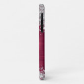 Chique Glittery Bourgondië Glam Naam Case-Mate iPhone Case (Achterkant/links)