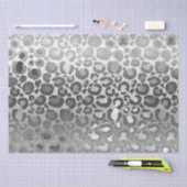 Chique Glitz Zilveren Glam Luipaard Tissuepapier (Craft)