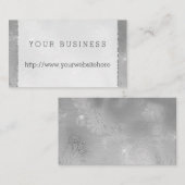 Chique Glitz zilveren kant Visitekaartje (Voorkant / Achterkant)