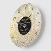 Chique Gold Bokeh 50e bruiloft Jubileum Grote Klok (Hoek)