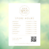 Chique Gold Business Logo QR Code Store Uren Raamsticker (Vel 3)