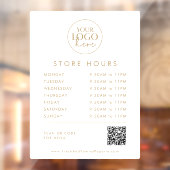 Chique Gold Business Logo QR Code Store Uren Raamsticker (Vel 2)