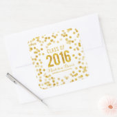Chique Gold Glitter Afstuderen Vierkante Sticker (Envelop)