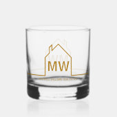Chique Gold House Real Estate Company Realtor Gift Whisky Glas (Achterkant)