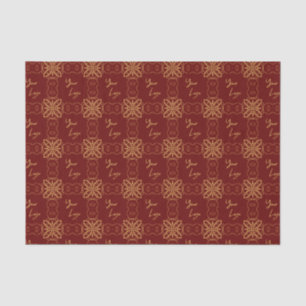 Chique Gold Red Pattern Custom Business Logo Tissuepapier