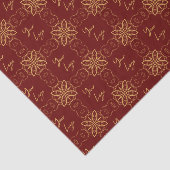 Chique Gold Red Pattern Custom Business Logo Tissuepapier (Detail)