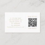 Chique Gold Typografie Logo en QR Code Visitekaartje (Achterkant)