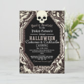  chique gotisch donker halloween kostuum feest kaart (Staand voorkant)