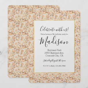 Chique goud blush roze luipaard print verjaardag kaart
