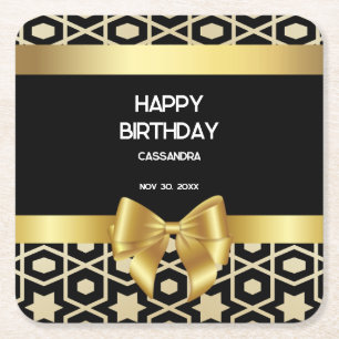 Chique Goud Egypte Geometrische Gouden Boog Gelukk Vierkante Kartonnen Onderzetter