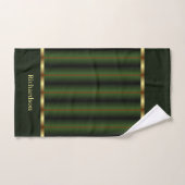 Chique goud en smaragd groene strepen naam bad handdoek (Handdoek)