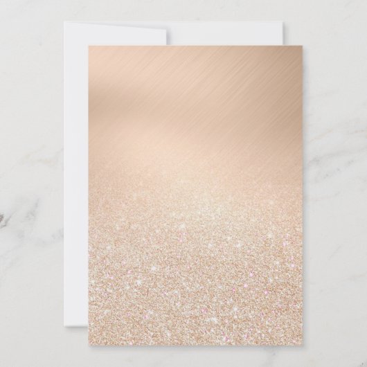 Chique Goud Glitter Metallic Champagne Bruiloft Save The Date (Achterkant)