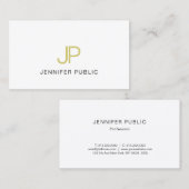 Chique Goud Monogrammed Design Trendy Modern Plain Visitekaartje (Voorkant / Achterkant)