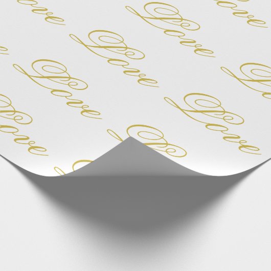 Chique Goud Script Wit Liefde Bruiloft Verzending Cadeaupapier (Hoek)