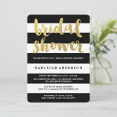 Chique goud | Vet Zwart Streep Vrijgezellenfeest U Kaart (Staand voorkant)