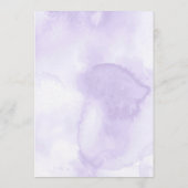 Chique Goud & Waterverf Lavendel Bloemen Bruiloft Menu (Achterkant)