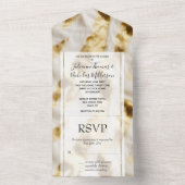 Chique goud wit Koeienhuid All In One Uitnodiging (Binnen)