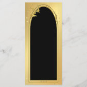 Chique goud zwart deco stijl bruiloft menu (Achterkant)