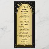 Chique goud zwart deco stijl bruiloft menu (Voorkant)