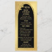 Chique goud zwart deco stijl bruiloft menu (Voorkant)